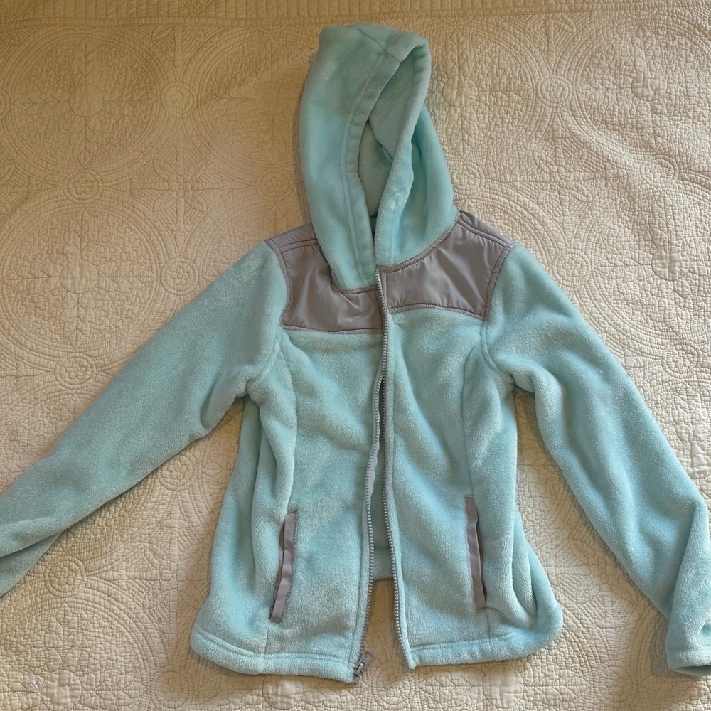 SO Girls Hoodie Aqua & Gray Sz 10